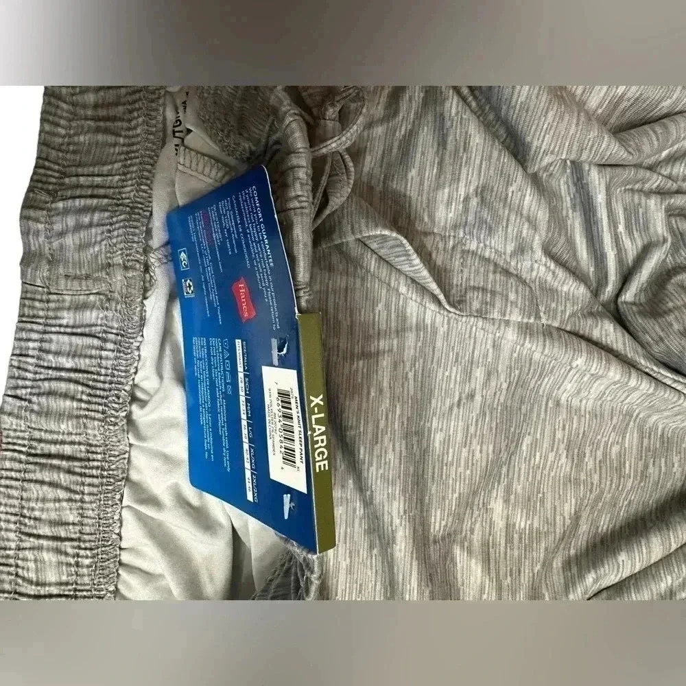 Hanes Men's Knit Sleep Lounge Pants Comfort Soft Light Gray Space XL(40-42)